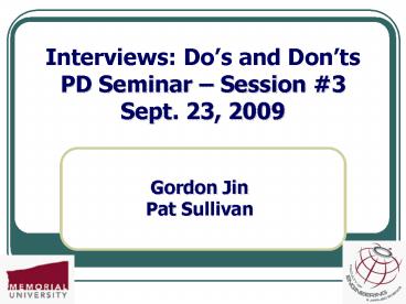 Interviews: Dos and Donts