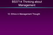 BS3714 Thinking about Management