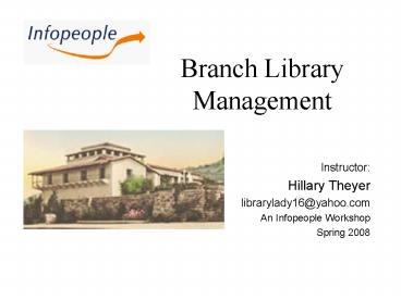 Branch Library Management