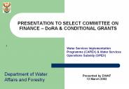 Department of Water Affairs and Forestry