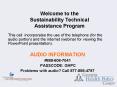 Welcome to the Sustainability Technical Assistance Program PowerPoint PPT Presentation
