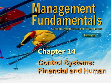Control Systems: Financial and Human