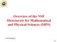 Overview%20of%20the%20NSF%20Directorate%20for%20Mathematical%20and%20Physical%20Sciences%20(MPS) PowerPoint PPT Presentation