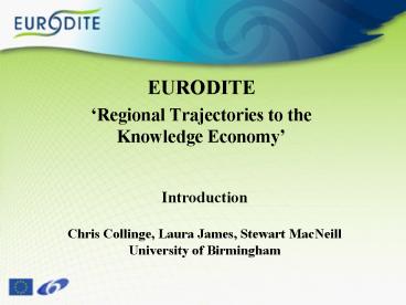 Introduction Chris Collinge, Laura James, Stewart MacNeill University of Birmingham