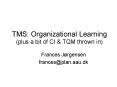 TMS: Organizational Learning (plus a bit of CI PowerPoint PPT Presentation