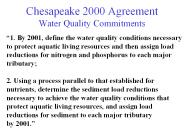 Chesapeake 2000 Agreement Water Quality Commitments