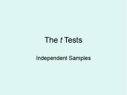 The t Tests