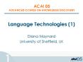 Language Technologies 1 PowerPoint PPT Presentation