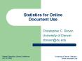 Statistics for Online Document Use PowerPoint PPT Presentation