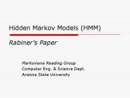 Hidden Markov Models (HMM) Rabiner