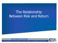 The Relationship Between Risk and Return PowerPoint PPT Presentation