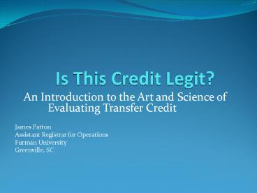 Is This Credit Legit