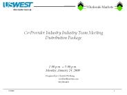 Co-Provider Industry Industry Team Meeting Distribution Package