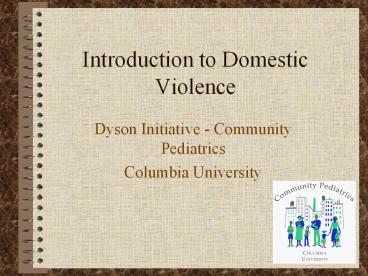 Introduction to Domestic Violence