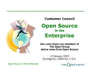 Customer Council Open Source in the Enterprise