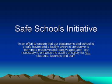Safe Schools Initiative