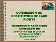 COMMISSION ON RESTITUTION OF LAND RIGHTS