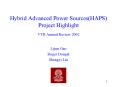 Hybrid Advanced Power SourcesHAPS Project Highlight VTB Annual Review 2002 PowerPoint PPT Presentation