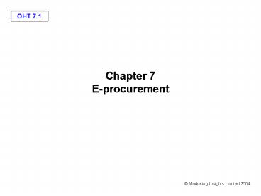 Chapter 7 Eprocurement