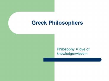 Greek Philosophers