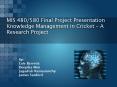 MIS 480580 Final Project Presentation Knowledge Management in Cricket A Research Project PowerPoint PPT Presentation