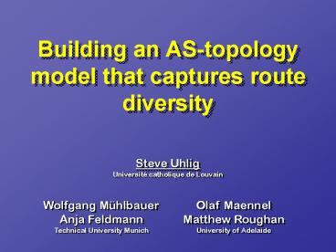Building an AStopology model that captures route diversity