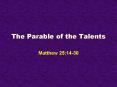 The Parable of the Talents PowerPoint PPT Presentation