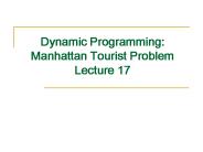 Dynamic Programming: Manhattan Tourist Problem Lecture 17