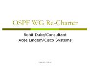 OSPF WG Re-Charter