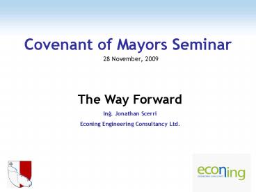 Covenant of Mayors Seminar
