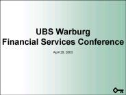 UBS Warburg Financial Services Conference