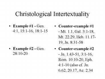 Christological Intertextuality