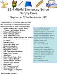 BEN MILAM Elementary School Supply Drive September 2nd September 19th PowerPoint PPT Presentation