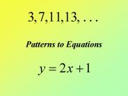 Patterns to Equations