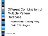 Different Combination of Multiple Pattern Database