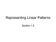 Representing%20Linear%20Patterns PowerPoint PPT Presentation