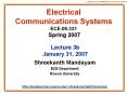 Electrical Communications Systems ECE.09.331 Spring 2007 PowerPoint PPT Presentation