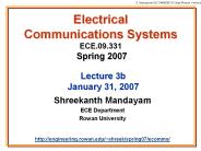 Electrical Communications Systems ECE.09.331 Spring 2007