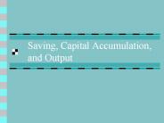 Saving, Capital Accumulation, and Output