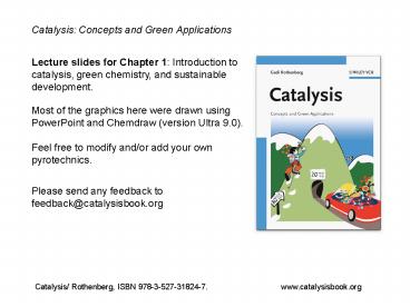 Catalysis: Concepts and Green Applications