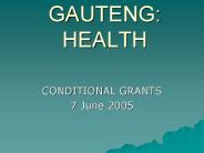 GAUTENG: HEALTH