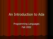 An Introduction to Ada
