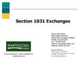 Section 1031 Exchanges
