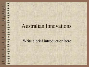 Australian Innovations