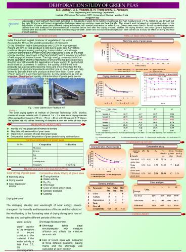 DEHYDRATION STUDY OF GREEN PEAS