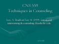 CNS 559 Techniques in Counseling PowerPoint PPT Presentation