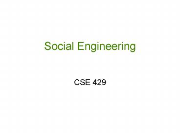 Social Engineering