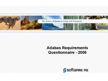 Adabas Requirements Questionnaire 2006