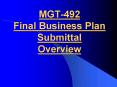 MGT492 Final Business Plan Submittal Overview PowerPoint PPT Presentation