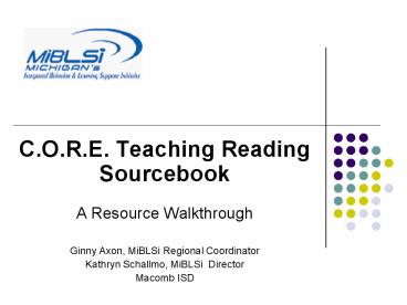 C.O.R.E. Teaching Reading Sourcebook